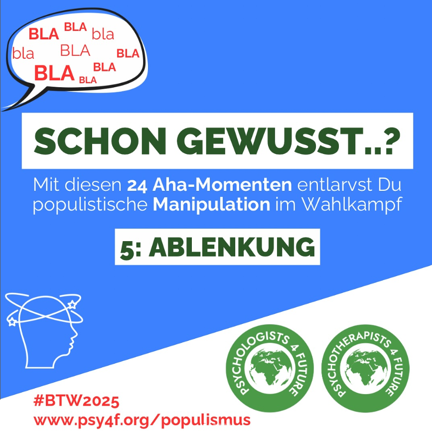 Schon gewusst…? Mit diesen 24 Aha-Momenten entlarvst Du populistische Manipulation im Wahlkampf Ablenkung