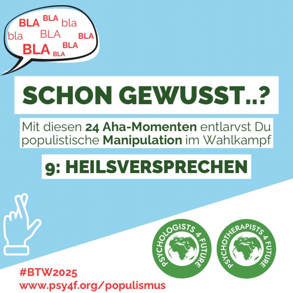 Schon gewusst…? Mit diesen 24 Aha-Momenten entlarvst Du populistische Manipulation im Wahlkampf Heilsversprechen