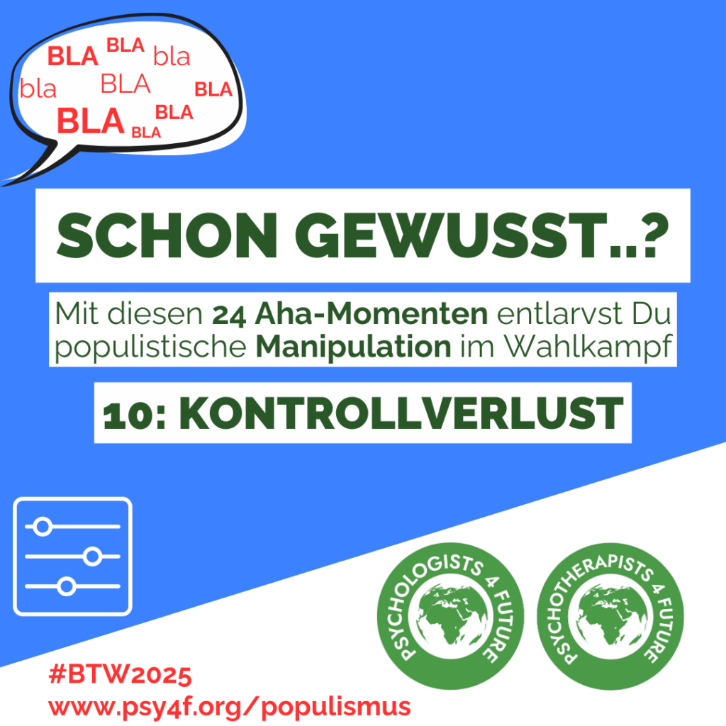 Schon gewusst…? Mit diesen 24 Aha-Momenten entlarvst Du populistische Manipulation im Wahlkampf Kontrollverlust