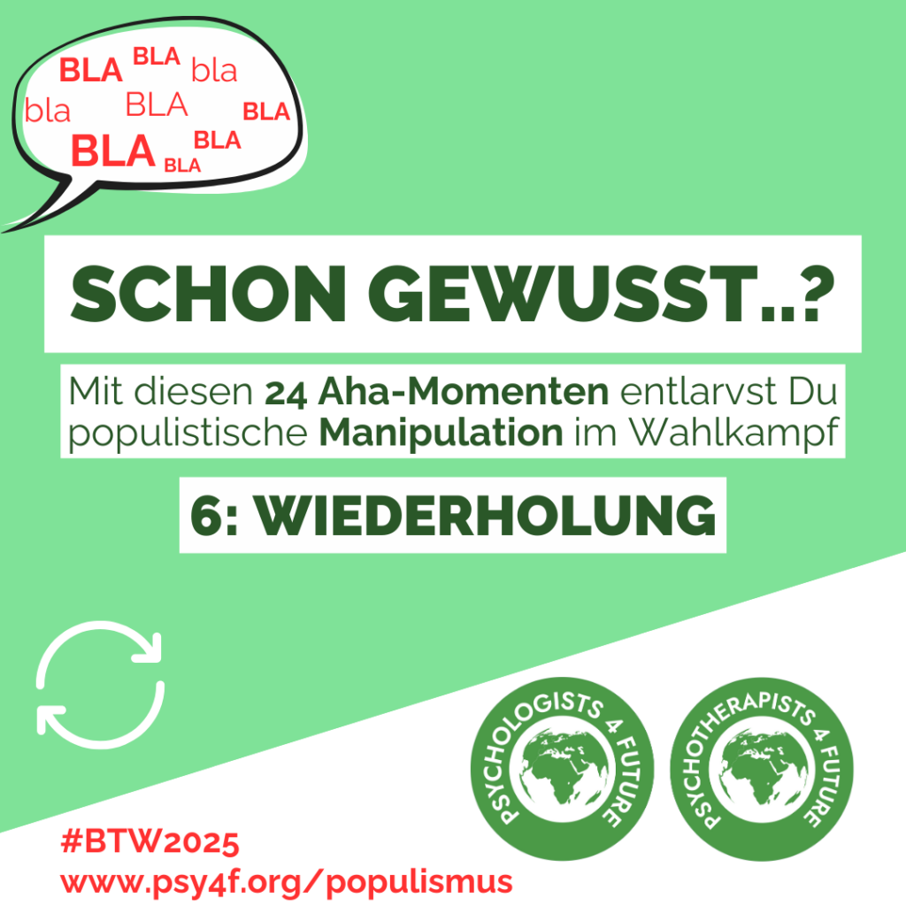 Schon gewusst…? Mit diesen 24 Aha-Momenten entlarvst Du populistische Manipulation im Wahlkampf Wiederholung